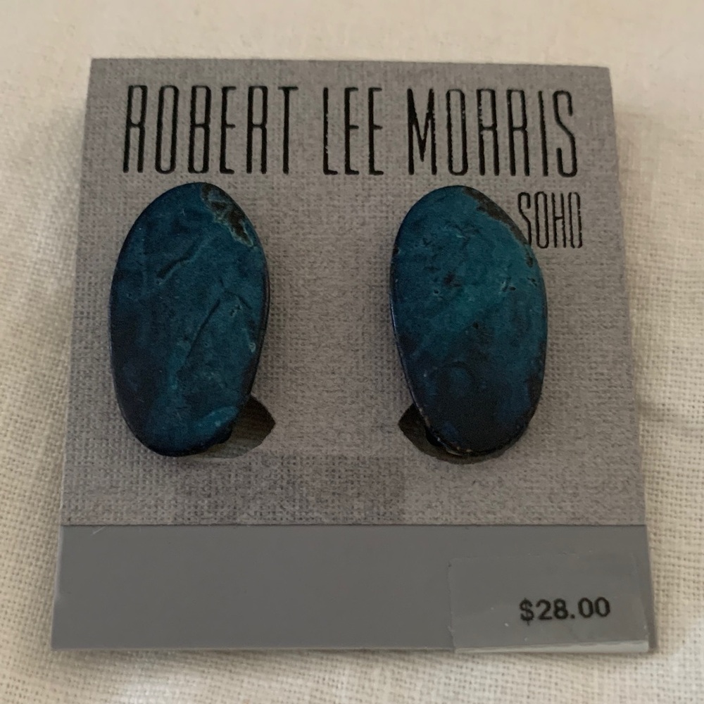 Robert Lee Morris Navy Clip-On Earrings